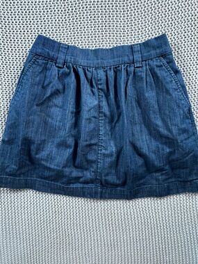 Fossil Dark Blue Denim Pleated Mini Skirt